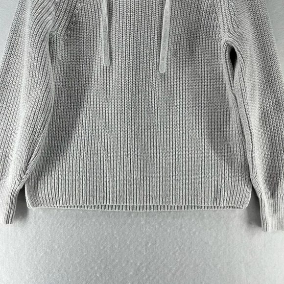 GAP Sweater Womens Sz Small Ribbed Hoodie Long Sleeve Pullover Cotton Ivory - Picture 3 of 11
